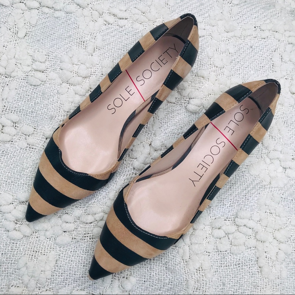 Sole Society Desi striped pointed toe heel 5.5
